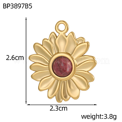 Подвески из нержавеющей стали 304 и бусин из натуральных драгоценных камней.&nbsp;STAS-OY010-24G