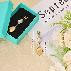 Овальный подвесной декор из нержавеющей стали 304 и стекла&nbsp;HJEW-CA00007