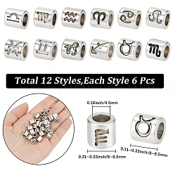 72 Stück 12 Stile tibetischen Stil Zinklegierung europäischen Perlen&nbsp;FIND-SC0022-49AS