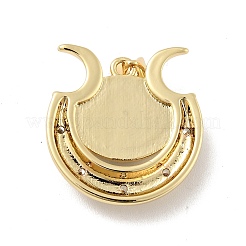 Occhio con luna in ottone micro pavé pendenti in zirconi chiari&nbsp;KK-G419-12G-06