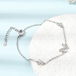 Laiton lien papillon bracelets&nbsp;KK-CBAFF9E-01P