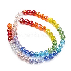 Chapelets de perles en verre électroplaqué&nbsp;EGLA-D300-06-6mm-01