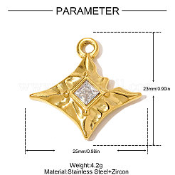 Подвески из нержавеющей стали 304 с инкрустацией прозрачными кубическими циркониями&nbsp;STAS-OY009-77G