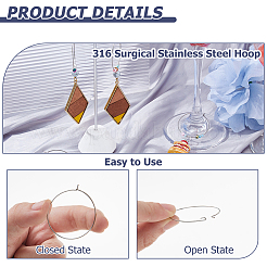 200 шт. фурнитура для сережек-колец из хирургической нержавеющей стали 316&nbsp;STAS-HS0001-26B