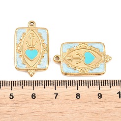 304 Edelstahl-Emaille-Anhänger&nbsp;STAS-G394-06G-02