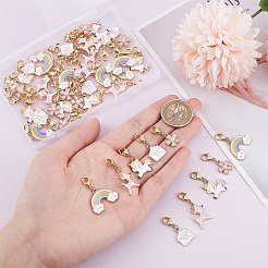 Подвесные украшения из эмали из сплава 50 шт.&nbsp;HJEW-SC0001-24