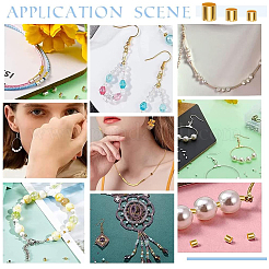 1500 шт. 3 цвета латунные обжимные бусины&nbsp;KK-LP0001-31G