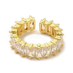 Прямоугольное открытое кольцо-манжета из кубического циркония&nbsp;RJEW-G282-02G-02