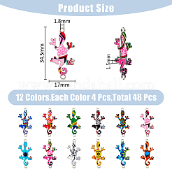 48 шт. 12-цветные подвески-соединители из сплава с УФ-печатью&nbsp;FIND-HY0003-03