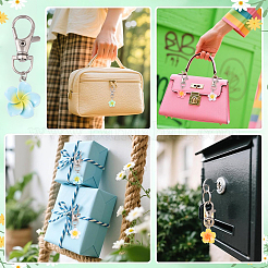 30 шт. 6-х цветные подвесные украшения из смоляных цветов&nbsp;HJEW-YW00140