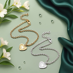 4 шт. двухцветная гравированная подвеска в виде сердца из сплава&nbsp;AJEW-HY0002-63