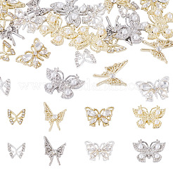 24 Stück 8 Stile Legierung Strass Cabochons&nbsp;MRMJ-TA0001-49
