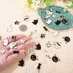 32pcs 8 styles de pendentifs en émail en alliage&nbsp;ENAM-TA0004-17