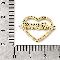 Подвески-шармы с микропаве из прозрачного кубического циркония в форме сердца из латуни&nbsp;KK-CJC0013-14D-G-RS