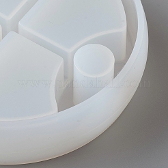 Круглый многослойный вращающийся ящик для хранения diy 4 отсеков&nbsp;LS-AJEW-D046-16A