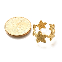 Кольцо-манжета из нержавеющей стали Flower 201 для женщин&nbsp;LS-RJEW-A053-02F-G