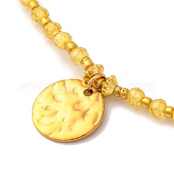 Bracciale di perline intrecciate in opale giallo&nbsp;FR2657-1