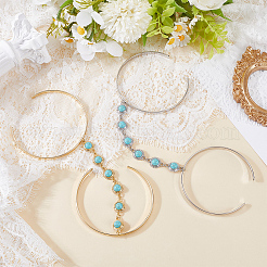 2 шт. двухцветный сплав браслеты-манжеты на плечо для женщин&nbsp;BJEW-CY0001-02