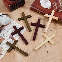 6 Stück 3 Farben Holzkreuz Wanddekoration&nbsp;DJEW-ME0001-09