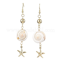 Серьги с подвесками из натуральной ракушки глаза Шивы&nbsp;EJEW-JE05798