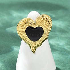 Кольца для женщин из нержавеющей стали 304 с эмалью&nbsp;RJEW-G355-09G