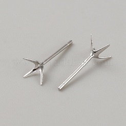 Ohrstecker-Beschläge aus rhombiertem 925 Sterlingsilber&nbsp;LS-STER-WH0009-15C-P