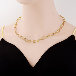 Colliers à chaîne trombone texturée en acier inoxydable 304 pour femmes&nbsp;HX6515-2