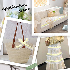 10 ярд двухслойных плиссированных кружевных лент из полиэстеровой органзы&nbsp;SRIB-GF0001-43A