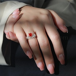 Messing-Fingerringe mit Pavé-Zirkonia&nbsp;WGABDC4-01