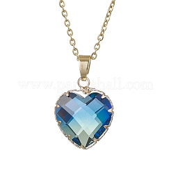 2 juego de collares con colgante de turmalina de imitación de vidrio k2 con forma de corazón en forma de lágrima de 9 estilos&nbsp;NJEW-JN05188-02