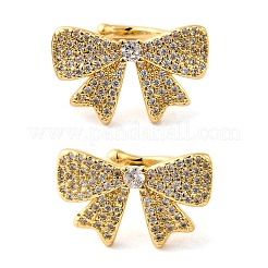 Латунные серьги-манжеты из прозрачного кубического циркония&nbsp;EJEW-K309-06G