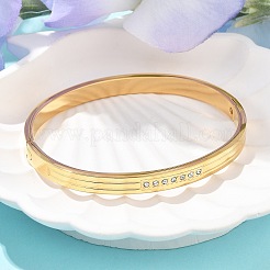 Браслеты из нержавеющей стали 304 со стразами для женщин&nbsp;BJEW-Z092-17G