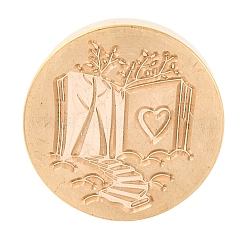 Золотая тональная круглая сургучная печать&nbsp;LS-AJEW-S087-01G-07