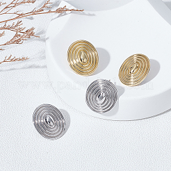 2 пара двухцветных овальных серег-гвоздиков из латуни для женщин&nbsp;KK-UN0004-93