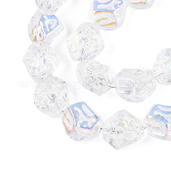 Прозрачность гальванизированные стеклянные бусины нити&nbsp;GLAA-T023-41A-01