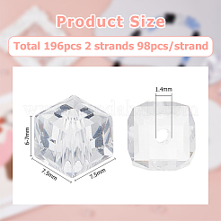 2 нитка прозрачные стеклянные бусины нити&nbsp;GLAA-HS0001-12A
