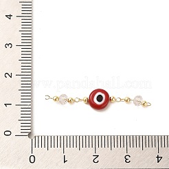 Handgefertigtes Evil-Eye-Bunte Malerei mit handgefertigten Glasperlen-Verbindungsstücken&nbsp;KK-M266-09G-02