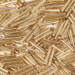 Серебряные подкладке прозрачное стекло стеклярусом&nbsp;SEED-R028-2x15-B01