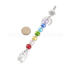 Подвесные украшения из гальванического восьмиугольника из бисера&nbsp;HJEW-JM00802