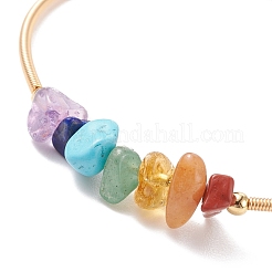 Pierres naturelles mélangées et bracelet jonc de perles&nbsp;BJEW-JB08459