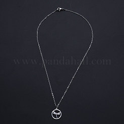 Colliers pendentifs en acier inoxydable 201 anti-ternissement&nbsp;NJEW-S105-JN586-40-1