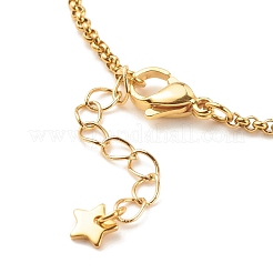 Bracciale in acciaio inossidabile 201 con maglie di loto e catene a scatola in acciaio inossidabile 304 per donna&nbsp;BJEW-JB08281-04