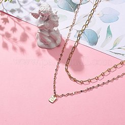 2 pièces rectangle de style 2 avec ensemble de colliers pendentif bonne chance&nbsp;NJEW-JN04009
