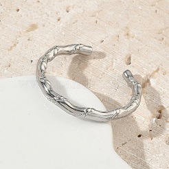 Offene Manschettenringe aus Edelstahl 304 für Damen&nbsp;RJEW-L341-07B-P