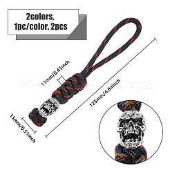 2 pieza de cordón de paracaídas para cuchillo EDC de poliéster trenzado de 2 colores&nbsp;HJEW-HY0001-07