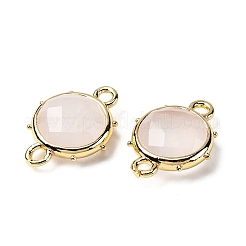 Латунные подвески-коннекторы из натурального кварцевого кристалла&nbsp;KK-Z096-01G-04