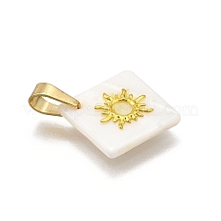 3 шт. 3 стиля подвески в виде геометрических фигур из натуральных пресноводных ракушек&nbsp;PALLOY-JF03514-05