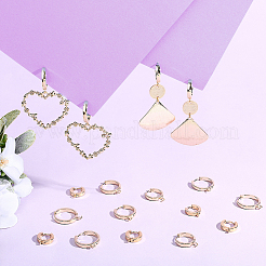 16 шт. 4 стиля 201 нержавеющая сталь серьги-кольца Huggie Hoop фурнитура&nbsp;STAS-BBC0008-37G