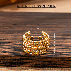 Многослойные полые круглые регулируемые латунные манжеты для женщин&nbsp;XW1533