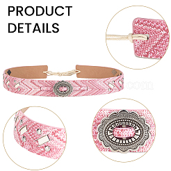 Ceinture en cuir PU avec nœud ovale en alliage&nbsp;AJEW-CL0005-37